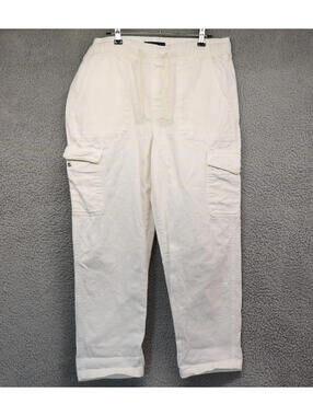 Vtg Gap Cargo Pants Baggy White Easy Jean Medium